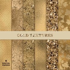 gold textures for photoshopped and digital paper arts, crafts, scrapbooking