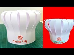 a paper cup that is shaped like a chef's hat