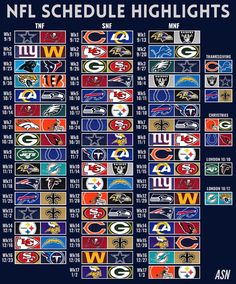 the nfl schedule for each team