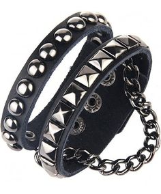 Materials:The high quality leather and metal alloys Suitable for band,biker,Rock,climber people, unisex style for both men and women to enjoy! makes it perfect for those with bold personalities! Dimensions: 9.1 inch long, 2.8 inch width, 2.5 ounces weight Item includes: one multi circle rivet bracelet, easily adjust the size of the bracelet Black Metal Bracelets With Spikes, Metal Spiked Leather Bracelet For Parties, Silver Punk Leather Bracelet With Rivets, Punk Leather Bracelet With Rivets, Punk Style Leather Bracelet With Rivets, Edgy Leather Bracelet For Party, Black Leather Rock Bracelet For Party, Black Rocker Bracelet With Studs, Black Rock Style Leather Bracelet For Party