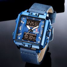 Chronograph Watch With Rectangular Dial, Modern Rectangular Chronograph Watches, Modern Rectangular Outdoor Watch, Rectangular Chronograph Watch Accessories For Business, Rectangular Chronograph Watch For Business, Business Chronograph Watch With Rectangular Face, Modern Square Analog Watch, Blue Rectangular Business Watches, Rectangular Blue Quartz Watches