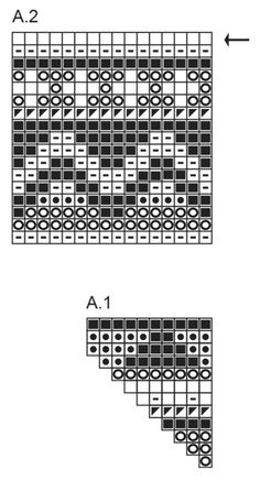 two rows of black and white numbers with arrows pointing up to the left, and one row