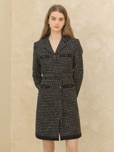 Editor's notesThis tweed dress features structured silhouette in mini length. It has belted waist and trimmed edges for a sophisticated style. - Tweed fabric- Structured silhouette- Belted waist- Mini length- Trimmed edgesMeasurements(in.)Size One Size(XS-M)- Length: 36.61 in - Shoulder: 14.96 in - Bust: 18.50 in - Waist: 18.11 in - Hem: 22.83 in - Sleeve: 23.62 in - Belt: 49.61 in * Model info: Height 5' 7 Bust 32 Waist 23 Hip 34.5Composition & Care- 80% Polyester, 20% Cotton / Trim: 100% Polyester / Lining: 100% Polyester - Dry CleaningDesigner- by CLET Elegant Black Tweed Dress, Winter Workwear Knee-length Tweed Dress, Elegant Black Tweed Dress For Work, Office Tweed Dress With Houndstooth Pattern, Black Tweed Dress For Formal Fall Occasions, Classic Tweed Dress For Office, Winter Business Belted Dress, Black Knee-length Tweed Dress For Formal Occasions, Formal Black Knee-length Tweed Dress