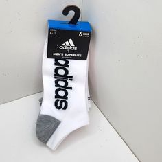 Adidas No-Show Socks . Brand New, Never Used . Original Tags Attached . 6 Pairs Of No-Show Socks . 98% Polyester 2% Spandex . Very Soft Comfortable Socks Adidas Breathable White Socks, Adidas White Breathable Socks, White Breathable Adidas Socks, Socks Adidas, Comfortable Socks, Athletic Socks, No Show Socks, Grey Adidas, Adidas Men