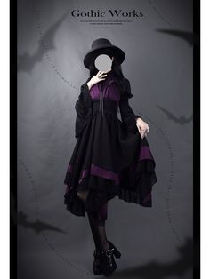 Like a mysterious and elegant queen. A dress and gothic blouse with a distinctive design that allows the skirt to hang down. The dress that boldly shows off her shoulders goes perfectly with the high neck lace blouse. Wear it with elegance that will make her feel special. 
 
 
 Item 
 
 One Piece 
 Blouse 
 
 
 
 Size 
 
 
 One Piece 
 
 S size 
 
 Length: 120cm 
 Bust: 86cm 
 Waist: 68cm 
 
 M size 
 
 Length: 120cm 
 Bust: 90cm 
 Waist: 72cm 
 
 L size 
 
 Length: 120cm 
 Bust: 94cm 
 Waist: 7 Cosplay Event Dresses With Ruffles, Gothic Long Sleeve Halloween Vintage Dress, Gothic Long Sleeve Vintage Dress For Halloween, Halloween Gothic Long Sleeve Vintage Dress, Gothic Style Dress With Lace Patchwork, Gothic Dresses With Lace Patchwork, Gothic Long Sleeve Vintage Dress For Costume, Gothic Fitted Vintage Dress For Costume Party, Fitted Ruffle Dresses For Cosplay Events