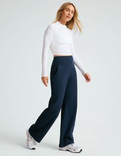 Comfortable Wide Leg Pants For Fall, Wide-leg Yoga Pants With Pockets For Loungewear, Comfortable Wide Leg Everyday Pants, Relaxed Wide Leg Bottoms For Fall, Versatile Wide Leg Pants For Elevated Casual Fall Wear, Fall High-waisted Wide Leg Pants For Elevated Casual, Versatile Wide Leg High Waist Pants For Elevated Casual, Effortless High-waisted Loungewear Pants, Relaxed Fit Wide Leg Sweatpants For Everyday