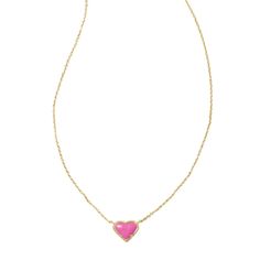 Dainty, sweet, and oh-so-chic, the Anna Pendant Necklace will have you feeling the love. An adorable heart pendant on a delicate chain, style this sweet necklace solo or stacked for a fun, flirty look. To preserve your fashion jewelry for years to come, agents such as soaps, perfumes, lotions, makeup, hair and cleaning products, and other chemical contact should be avoided. Take care to remove jewelry before showering, sleeping, exercising or swimming. Kendra Scott is known for its design and ma Brass Pendant Necklace, Preppy Jewelry, Target Gifts, Sweet Necklace, Kendra Scott Necklace, Jewelry Accessories Ideas, Gold Jewelry Necklace, Delicate Chain, Girly Jewelry