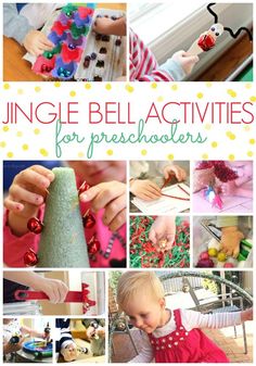 a collage of images with the words jungle bell activities for preschoolers