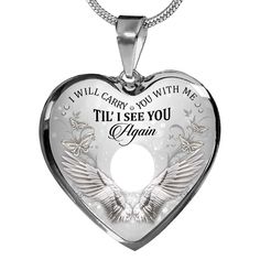 Personalized I Will Carry You with Me Memorial Photo Necklace - Drawelry.com I Miss My Mom, Artful Ashes, Birthday In Heaven, Heaven Quotes, Faith Gifts, Photo Necklace, Urn Necklaces, Daughter Quotes, Memorial Necklace