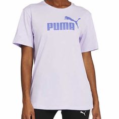 Nwt Puma Boyfriend Logo Tee Shirt Color: Purple Light Lavender Center Front Puma Print Logo Loose Boyfriend Fit Short Sleeves Side Seam Puma Flag Label Ribbed Neckband Crewneck Branded Taping Inside Of Neckline 100% Cotton Size Conversion: Xs=2 | S=4-6 | M=8-10 | L=12-14 | Xl=16 Puma Logo Graphic Tee With Crew Neck, Puma Graphic Tee With Crew Neck, Casual Purple T-shirt For Sports, Puma Graphic Tee With Short Sleeves, Purple Short Sleeve Athleisure T-shirt, Casual Puma Logo Short Sleeve Top, Casual Short Sleeve Top With Puma Logo, Puma Logo Cotton Tops For Athleisure, Athleisure Cotton Tops With Puma Logo