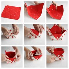 step by step instructions on how to make an origami heart - shaped box