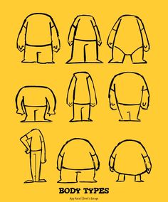 an image of various types of body types on a yellow background with the words body types written in black