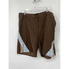 Inseam 9" Size: Mens 38 Condition: New Sporty Brown Shorts For Beach, Sporty Brown Beach Shorts, Brown Cotton Beach Season Bottoms, Brown Cotton Beach Bottoms, Brown Cotton Bottoms For Beach Season, Brown Cotton Beachwear Bottoms, Black Swim Trunks, Ferrari Jacket, Blue Bathing Suit