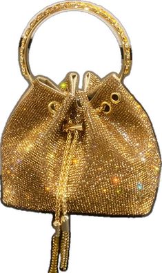 Party Evening Bag With Detachable Handle, Bucket Shape, Trendy Gold Rectangular Bucket Bag, Party Bucket Evening Bag With Detachable Handle, Evening Handheld Bucket Bag With Gold-tone Hardware, Trendy Gold Top Handle Bucket Bag, Glamorous Bucket Evening Bag, Luxury Gold Rectangular Bucket Bag, Elegant Rhinestone Bucket Bag, Party Bucket Bag With Top Handle