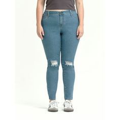 Update your wardrobe with all-day denim featuring these Skinny Jeans from A3 Denim. Features distressed detailing for a had-it-forever look, these curve-hugging jeans are a flattering, comfy pair crafted in a cotton-blend and stretch denim for on-the-move comfort for every occasion. Pair it with your favorite band tee with sneakers or a cozy sweater with boots for a complete cool-casual look. Size: 24W.  Color: Gray.  Gender: female.  Age Group: adult. Update Your Wardrobe, Cozy Sweater, Blue Gender, Cozy Sweaters, Band Tees, Denim Women, Stretch Denim, Size 20, Gender Female