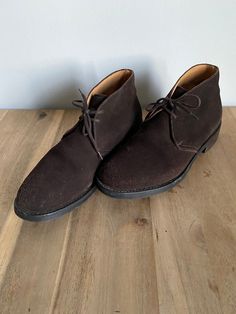 Handcrafted English Church's Womens Ryder lace up shoes, made fron brown suede leather. I can't find any sign about the size, but I am an Eur 38-38,5 and they fits me perfectly.  They are in a very good condition, I think they were worn only a couple of times, almost nes and very comfortable. With any other questions, please feel free to contact me, all sales are final, I do not accept returns! Sorry, but I can't send any items to Germany, my apologize! Brown Lace-up Chukka Boots With Leather Sole, Suede Lace-up Chukka Boots For Work, Classic Brown Lace-up Shoes With Suede Lining, Suede Lace-up Desert Boots With Suede Lining, Vintage Brown Chukka Boots For Fall, Suede Lace-up Chukka Boots For Fall, Suede Lace-up Desert Boots With Leather Sole, Brown Brogue Lace-up Chukka Boots, Brown Round Toe Chukka Boots For Derby