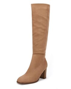 PRICES MAY VARY. 👣【Features】Square toe, stacked chunky block heels, knee high boots, side zipper, thigh high fashion boot, wide calf.Sleek and simple, these classic booties are very versatile and very everyday!There are two different materials to choose from, faux leather or faux suede! 👣【Design】 Heel Height: 3.1" (approx), Shaft height: 16.1".Zippered slip-on design is easy to put on and take off.The soft inner lining and insole will not feel any pain even if you stand for a day. 👣【Match】You Winter Wide Calf Knee-high Boots With Zipper, Trendy Mid-calf Boots With Block Heel And Zipper Closure, Trendy Mid-calf Boots With Zipper Closure And Block Heel, Winter Wide Calf Heeled Boots With Zipper, Fall Knee-high Platform Boots With Stacked Heel, Trendy Knee-high Boots For Winter, Fall Platform Boots With Stacked Heel, Knee-high Heeled Boots With Zipper Closure, Brown Knee-high Heeled Boots With Zipper