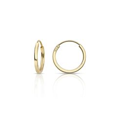 PRICES MAY VARY. Hoop Size. Tiny measures 10.0mm (0.39”) outer size & 8.0mm (0.31”) inner size. The width of the flat endless hoop earrings is 1.0mm (1/32”). Crafted in 14k Gold. All our flat endless hoops are brand new without tags with an Authenticated logo and stamp of 14k. We do not sell tarnished products such as gold-filled, gold-plated, or vermeil. All our 14k gold flat endless hoop earrings and crafted in legal safety standards nickel-free and lead-free for anyone with sensitive skin. St Gold Flats, Hoop Earrings Small, Gold Hoops, Bye Bye, Jewelry Earrings Hoops, Gold Hoop Earrings, Sensitive Skin, Solid Gold, Gold Filled