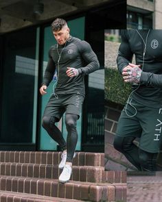 Quick Dry Compression Men’s Long Sleeve T shirt - Men's Fitness Apparel, Men's Sports & Fitness T Shirts | Vivinch Gym Sweatshirt, Sports Fashion Men, Gym Outfit Men, Men Running, Sportswear Fashion, Men's Fitness, Mens Workout Clothes, Sport Style, Gym Style