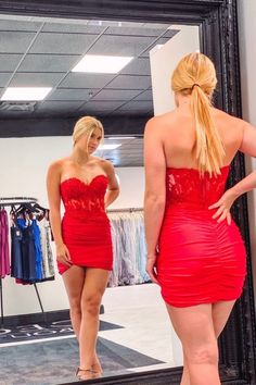 Strapless Red Lace Corset Short Homecoming Dress Red Homecoming Dresses Short Tight, Hoco Dresses Tight Red, Cute Hoco Dresses Short, Red Hoco Dress Short, Red Lace Corset, Dress Short Tight, Red Homecoming Dresses Short, Red Hoco Dress, Fitted Homecoming Dresses