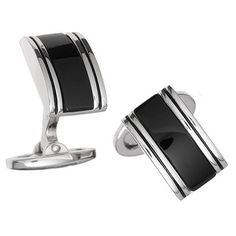 Black Onyx Rounded Rectangle Cufflinks White Gemstones, Onyx Cufflinks, Mens Cufflinks, Cuban Shirts, Watch Cufflinks, Lion Pictures, Rounded Rectangle, Modern Accessories, Black Onyx Stone