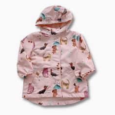 A fun cartoon print hooded jacket for your little one. The perfect lightweight colorful cartoon animal over print windbreaker. Comfy regular fit with a cosy hooded neck and an easy zip fastening. Whether the weather is rain or shine, your little one will be ready to go out with this fun jacket. Style: Casual Material: Polyester Season: Spring & Autumn Gender: Girls Pattern Type: Animal Clothing Length: Regular Collar: Hooded Sleeve Length(cm): Full Fun Jacket, Animal Clothing, Rain Or Shine, Cool Jackets, Girl Pattern, Cool Cartoons, Cartoon Print, Lightweight Jacket, Windbreaker Jacket