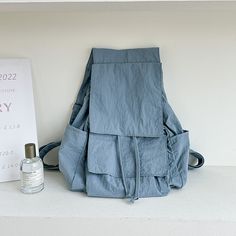 Style: Fashion, Casual, Daily, MinimalistType: BackpackPattern: Solid ColorStrap Type: Adjustable StrapWeight: 320 GClosure: ZipperSize Fit: about 37*15*37 cmLining Description: PolyesterMaterial: Nylon Bucket Backpack, Women Backpack Fashion, Dress Pant Suit, Clothing Boxes, Backpack Pattern, Backpack Fashion, Backpack For Women, Student Backpacks, Travel School