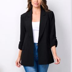 Throw this versatile black blazer on any top to polish your look for any in-person or online meetings and after-work parties. The 3/4 sleeves make it cool enough to wear on warm summer days. DETAILS Material: 98% Polyester 2% Spandex Lining: 100% Polyester. Design: 3/4 sleeves, no front closure, with lining Color: brown SIZE GUIDE S - 33-34" bust, 27-28" waist, 35-36" hips M - 35-36" bust, 29-30" waist, 37-38" hips L - 36-38" bust, 31-32" waist, 39-40" hips STYLE SUGGESTIONS 👉🏼 Go for an eleva Neutral Shirt, Work Parties, Fall Winter Jacket, Elevated Casual, Colorful Dress, Jacket Pattern Sewing, Hip Style, Work Jacket, Knit Blazer