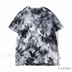 Lasaky - Stylish Tie-Dyed Ombre Loose-Fit Short-Sleeve Top for Women Crumple Tie Dye, Tie Dye Men, Harajuku Fashion Street, Half Sleeve Shirts, Half Sleeve Blouse, Tie Dye Shirts, Loose Fitting Tops, Casual Tops For Women, Tie Dye T Shirts