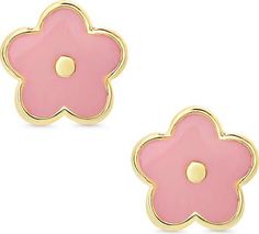 Lily Nily Flower Stud Earrings | Nordstrom Indian Kids Earrings, Preppy Flower Earrings, 1 Gram Gold Earrings For Kids, Cute Earrings For Kids, Gold Enamel Earrings With Flower Charm, Gold Earrings With Flower Charm In Enamel, Gold Earrings With Flower Charm And Enamel, Cute Gold Flower Charm Earrings, Cute Gold Flower-shaped Earrings