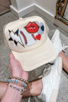 4ever a baseball mom. Cute mesh-back trucker hat with layered patches. Adjustable back. One size fits most. Spring Sports Mesh Trucker Hat, Casual Mesh Snapback Hat For Baseball Season, Sporty Mesh Snapback Hat For Baseball Season, White Mesh Snapback Hat For Baseball Season, Mesh Snapback Hat For Baseball Season, Sporty Summer Trucker Hat With Mesh Back, White Mesh Snapback Hat For Baseball, Casual Mesh Trucker Hat For Baseball, Sporty Mesh Back Trucker Hat For Summer