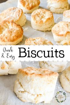 biscuits on a baking sheet with the title overlay