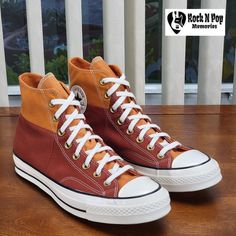 Converse Men's Chuck 70 Hi Canvas A02552c Monarch/Rugged Orange/Egret Sizes: Us Men's 8.5 / Us Women's 10.5 / Uk 8.5 / Eur 42 / Cm 27 Us Men's 9 / Us Women's 11 / Uk 9 / Eur 42.5 / Cm 27.5 Us Men's 9.5 / Us Women's 11.5 / Uk 9.5 / Eur 43 / Cm 28 Us Men's 10 / Us Women's 12 / Uk 10 / Eur 44 / Cm 28.5 Us Men's 10.5 / Us Women's 12.5 / Uk 10.5 / Eur 44.5 / Cm 29 Us Men's 11.5 / Us Women's 13.5 / Uk 11.5 / Eur 46 / Cm 30 Us Men's 12 / Us Women's 14 / Uk 12 / Eur 46.5 / Cm 30.5 New With Box, No Lid Orange High-top Sneakers With Gum Sole For Streetwear, Orange Mid-top Sneakers With Gum Sole, Casual Orange Sneakers With Vulcanized Sole, Retro Brown Sneakers For Outdoor, Retro Brown Outdoor Sneakers, Casual Brown High-top Sneakers With Rubber Toe Cap, Orange Casual High-top Sneakers With Rubber Sole, Retro Brown Sneakers For Fall, Casual Orange High-top Sneakers With Rubber Sole