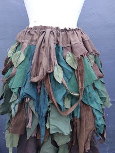 a skirt made out of fabric with leaves on it