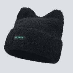 Women Cat Beanie Style: Casual Pattern Type: Solid Material: Cotton, Polyester