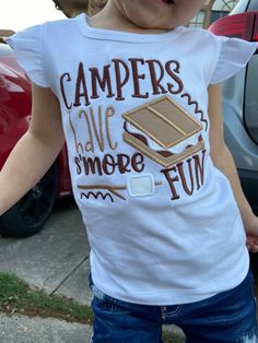 campers-shirt-fun-tops-for-kids Cousin Camp, Camping With A Baby, Kids Camping, Camp Shirts, Camping Quotes, Fun Shirts, Camping Tee, Text Box, Camping With Kids