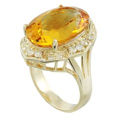 Stamped: 14K Total Ring Weight: 6 Grams Citrine Weight 11.60 Carat (18.00x13.00 Millimeters)Diamond Weight: 0.60 carat (F-G Color, VS2-SI1 Clarity )Face Measures: 23.40x18.30 Millimeter SKU: [600686] Yellow Gold Diamond Ring, Gold Diamond Ring, Lovely Ring, Pretty Rings, Color Ring, Gold Diamond Rings, Citrine, Gold Diamond, Diamond Ring