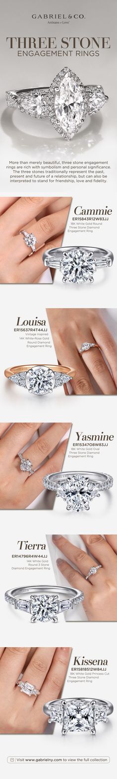 Three Stone Engagement Rings-ER15843R12W83JJ,ER15637R4T44JJ,ER15347O8W83JJ,ER14621R4T44SA,ER15818S12W84JJ #Gabriel Co Heirloom Three Stone Round Cut Ring, Formal Rose Gold Three Stone Ring, Formal Three Stone Rose Gold Ring, Rose Gold Heirloom Three Stone Rings, Fine Jewelry Marquise Cut Three Stone Diamond Ring, Heirloom Rose Gold Three Stone Rings, Heirloom Three Stone Diamond Ring, Heirloom Three Stone Round Diamond Ring, Heirloom Three-stone Round Diamond Ring