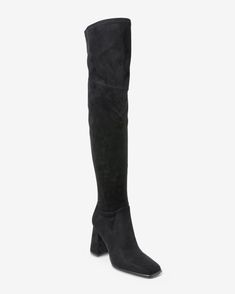 Timeless and chic, this Over-The-Knee Square-Toe Boot is the perfect choice to pair with any outfit, from now through next season. This versatile suede boot features outside stitching, a tapered block heel and a modern square toe. Fall Suede Knee-high Boots With High Heel, Fall Suede Heeled Boots With Reinforced Heel, Fall Suede Heeled Boots With Wide Calf, Square Toe Suede Heeled Boots For Fall, Fall Wide Calf Suede Heeled Boots, Suede Square Toe Heeled Boots For Fall, High Ankle Wide Calf Suede Boots, Fall Suede Boots With Square Toe, Wide Calf Suede High Ankle Boots