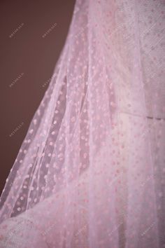 This designer glamorous pink polka dot mesh lace fabric online features nice softness and lightness. It is perfect for designer wedding dresses, bridal veils, fashion apparels and DIY decorations. shown color candy pink MOQ 5 yards (39.5 USD) content 100% nylon weight very lightweight elasticity no width 160cm washing instructions hand wash/drip dry Colorful Candy, Drip Dry, Pink Polka Dots, Pink Candy, Bridal Veil, Fabric Online, Lace Fabric, Designer Wedding Dresses, Mesh