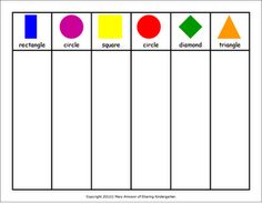 an image of different shapes and colors in the worksheet for children to learn