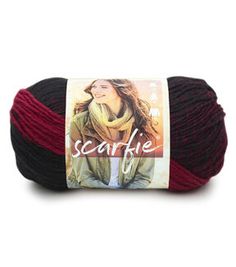 a skein of yarn with the words scarfe on it in front of a white background