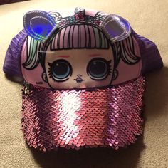 New With Tags Little Girls Sequin Lol Dolls Adjustable Hat Pet & Smoke Free Home Glam And Glitter, Doll Hat, Birthday Surprise Party, Lol Surprise Dolls, 6th Birthday Parties, Lol Dolls, Girl Party, Doll Hair, Girl With Hat