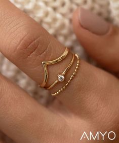 Petite Crystal Ring| Gold ring, Dainty ring, Tiny ring, Stackable rings... #minimalistjewelry #jewelryart #jewelryjunkie Dainty Stackable Rings With Diamond Accents For Everyday, Dainty Everyday Crystal Ring With Diamond, Dainty Everyday Diamond Crystal Ring, Dainty Crystal Ring With Bezel Setting, Minimalist Open Midi Rings With Diamond Accents, Dainty Midi Rings With Diamond Accents, Minimalist Everyday Crystal Ring With Simple Design, Dainty Crystal Open Ring With Simple Design, Dainty Midi Rings With Bezel Setting