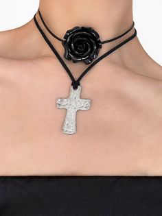 The choker trend is making a comeback and we’re here for it. Featuring a stunning black rose pendant hand strung alongside black leather cord, the 'CHLOE' is bound to have all eyes on you. Wear on its own or stack with our 'ISABEL' choker to easily dress up any look! Made with a black acrylic flower pendant, black leather cord, and 18K gold clasp and chain. 12" inches in length + 3" extension chain. Handmade with love in Los Angeles. Lavender Butterfly, Cord Choker, Multi Pendant, Angel Necklace, Acrylic Flower, Rose Pendant, Acrylic Flowers, Creating Jewelry, Ball Pendant