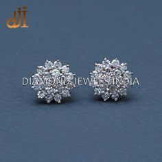 Solid 14k Gold Prong Set Natural H Color Si Purity Diamond Designer Floral Push Back Stud Earrings Unisex Jewelry EAMJ-1680 14k Gold Stud Earrings. Pave Diamond Studs.  Pave Diamond Jewelry. Push Back Studs. Unisex Earrings.  Mother's Day Gift For Mom.  10 MM Earrings Size.  Here Are Some Amazing Ways To Take Care Of Your Precious Diamond Jewelry. Always. * Apply lotion, cosmetics, hairspray, and perfume before dressing in jewelry. * When undressing, wipe each piece with a clean soft cloth to remove oils and perspiration. * Store in a fabric-lined box, separately or individually wrapped in tissue to prevent scratches. Never: * Never wear jewelry when doing physical work such as housekeeping, gardening, or exercise. * Never expose jewelry or household cleaning products. * Never expose jewel Classic Hand Set Diamond Earrings, Luxury Diamond White Cluster Earrings For Anniversary, Luxury White Cluster Earrings With Diamond Cut, Luxury White Diamond Cut Cluster Earrings, White Diamond Cut Cluster Earrings For Anniversary, Classic Diamond Earrings With Hand Set Details, Classic Diamond Earrings Hand Set, Dazzling White Gold Cluster Earrings For Anniversary, Anniversary White Diamond Cut Cluster Earrings