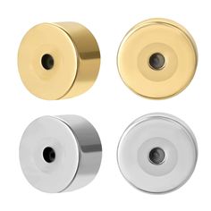 four different types of knobs and pulls on a white background, each in gold