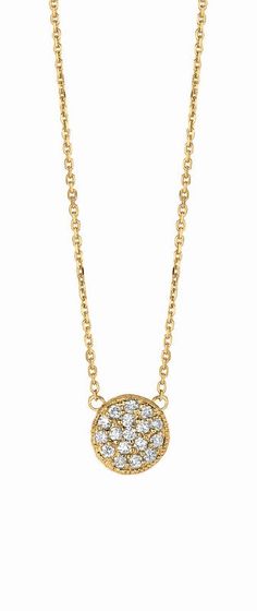 Pave Style Code# N5110PD-NK Chain: 18 inches Setting: Pave Dimensions: 3/8 inch in diameter Diamond 1: Diamond Shape 1: Round Qty of Diamond 1: 17 Setting 1: Pave Total Dia Weight: 0.36 Clarity: SI2 Color: G-H Gold Karat: 14K Color 2: Rose Approxe WT Grams: 2.10 Diamond Jewelry Store, Round Necklace, Rose Gold Chain, Best Diamond, Diamond Shape, Color 2, Diamond Shapes, Gold Chains, Jewelry Stores