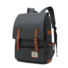 Vintage Laptop Backpack-backpack-deep gray-16inch-mysticalcherry Gadgets Électroniques, Big Backpacks, Laptop Backpack Women, Laptop Travel Bag, Laptop Travel, Vintage Backpacks, Bag School, Travel Bags For Women, Backpack Women