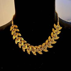 "VINTAGE 1950s Faux Gold Leaf Design Necklace 8\" Mid Century JUDY LEE JEWELRY  Never worn from a private collection GORGEOUS and CLASSIC with Rhinestones and an Ancient Greek Design NEVER WORN Perfect and unique for upcoming Holiday Parties!" Vintage Yellow Gold Jewelry For Evening, Vintage Jewelry For Formal Occasion, 16 Inch Length, Vintage Formal Jewelry 16 Inch, Retro Yellow Gold Jewelry For Evening, Formal Vintage Jewelry 16-inch, Retro Gold Necklace With Vintage Charm, Retro Gold Necklaces With Vintage Charm, Vintage Yellow Gold Necklace For Evening, Vintage Yellow Gold Evening Necklace